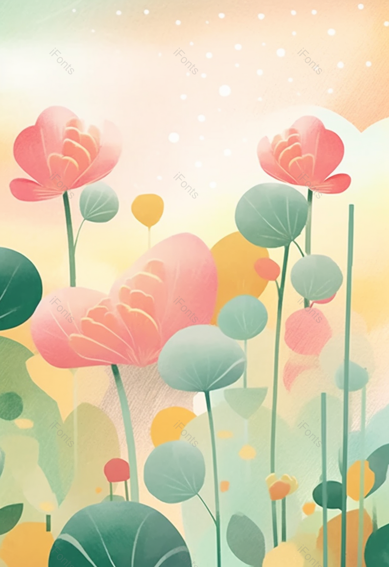 春天初夏清新花卉花朵开花背景粉色浪漫插画,插画/手绘图,插画/手绘图库,插画/手绘图下载,插画/手绘